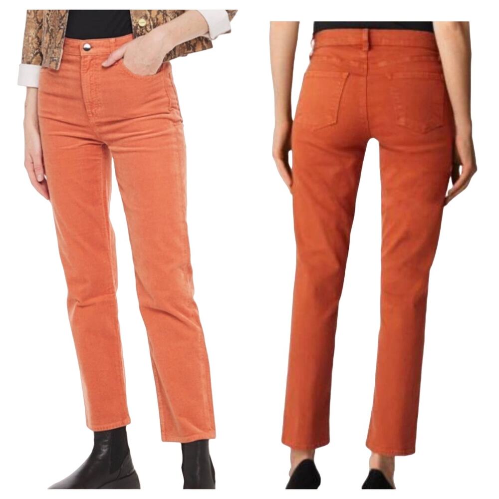J Brand Jeans Adele Straight Leg High Rise Denim Pants Lazlo Orange 29
